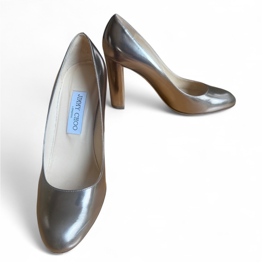 Jimmy Choo Laria Metallic Pumps, Size 37.5